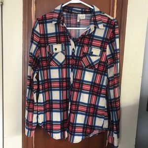 Plaid button down shirt